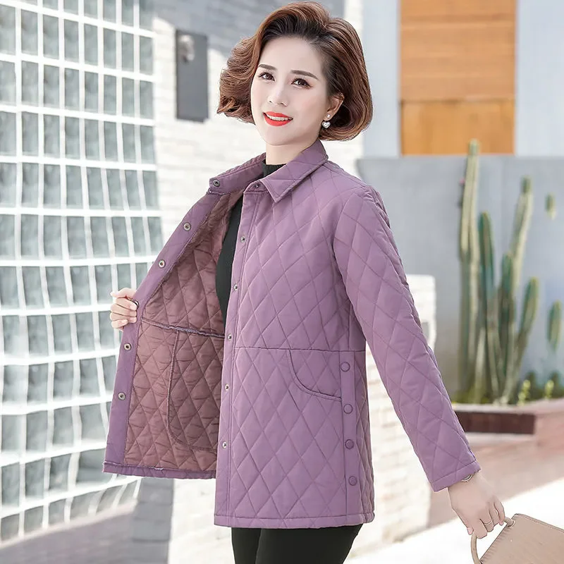 Middle-Aged Elderly Women Winter Padded Cotton-Padded Clothes Mother frivolous New Cotton-Keep Warm Ladies Jacket