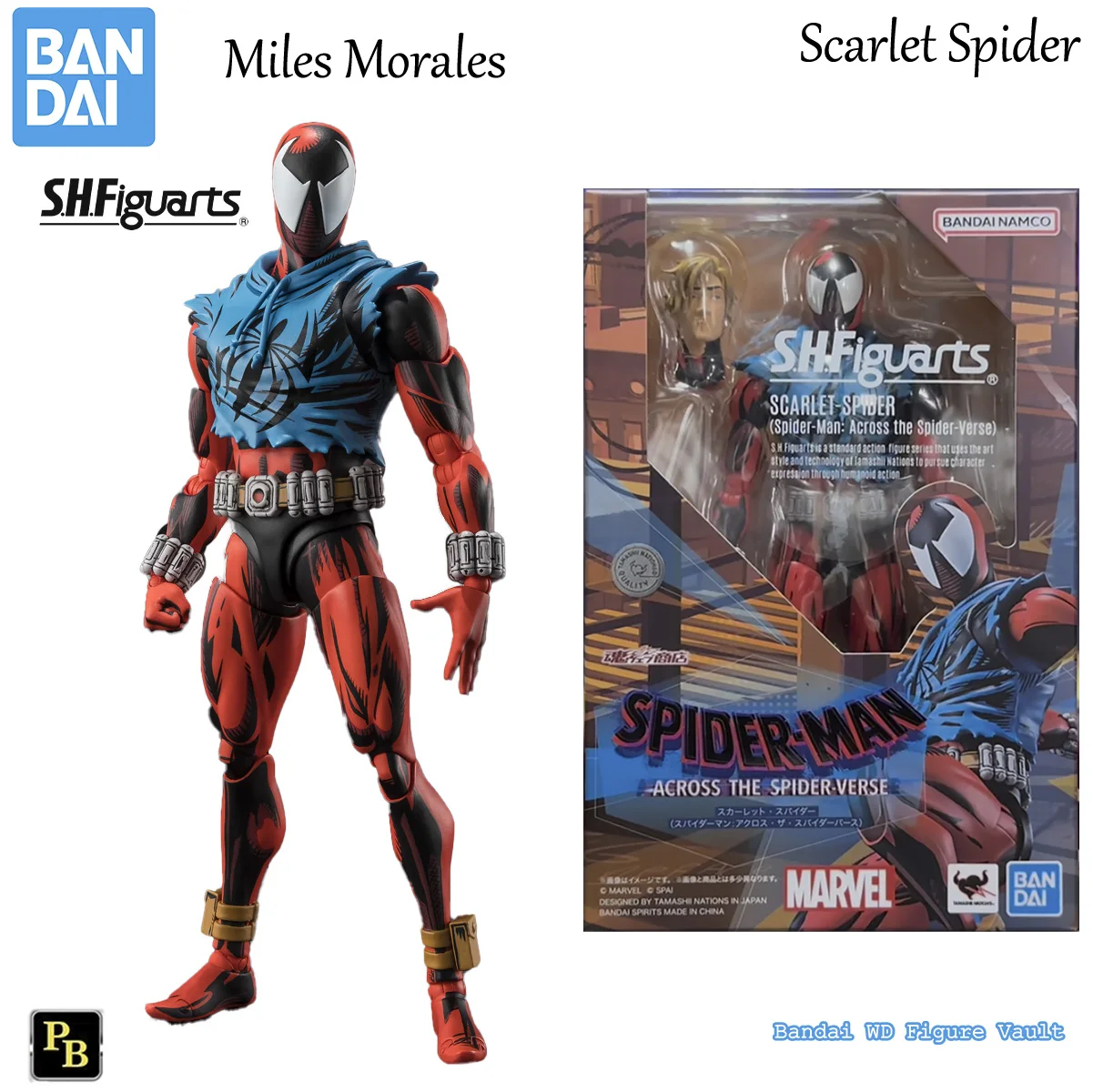 

In stock Bandai S.H.Figuarts Scarlet Spider Miles Morales Spider-Man: Across the Spider-Verse Figures Model Genuine Toy Gift