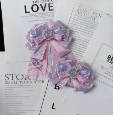 أنيمي الحب والفضاء العميق كاليب رافاييل كزيفير سيلوس تأثيري اليدوية Bowknot دبوس الشعر فراشة عقدة أغطية الرأس تزين هدية عيد الميلاد