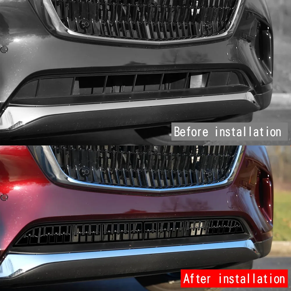 

For Mazda Cx90 Cx-90 2024 2025 ABS Black Front Bumper Lower Middle Mesh Grille Grill Decoration Cover Trim Sticker Car Styling