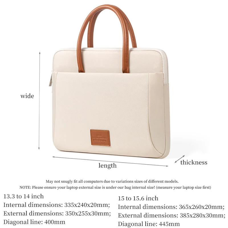 Business Laptop Bag Stylish Women Tote Bags Slim Briefcase For 13 14 15.6 Inch Macbook Air Pro Acer Huawei Asus Dell Lenovo Case view 2
