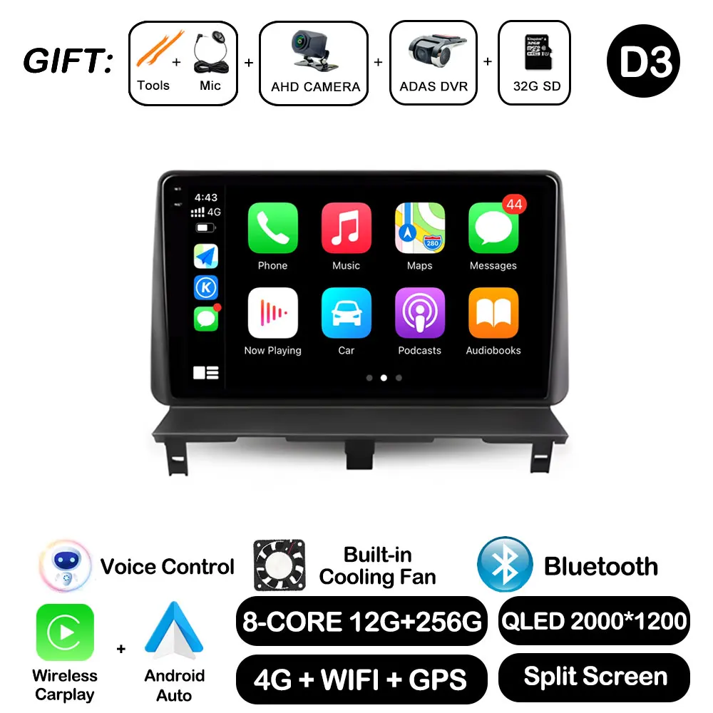 Draadloze Carplay Voor Peugeot Partner 1 2002-2008 Android Auto GPS Navi Autoradio Multimedia Speler Bluetooth WiFi DSP stereo