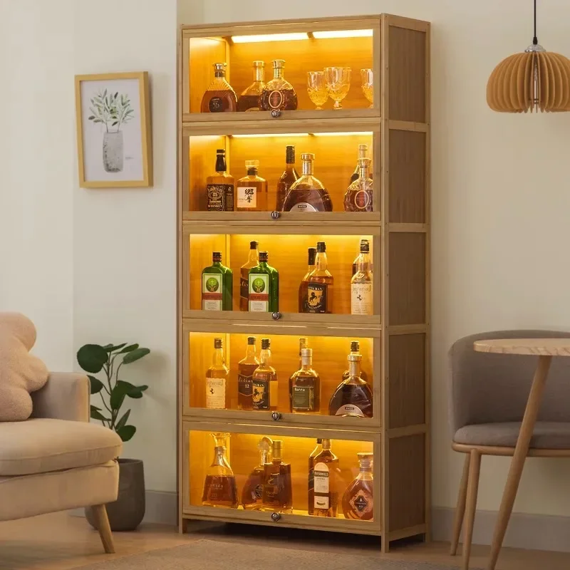 

Acrylic Display Wine Cabinet Home Living Room Bar Showcases Restaurant Multi-storey Cabinet Locke Kabinet Boutique Furniture