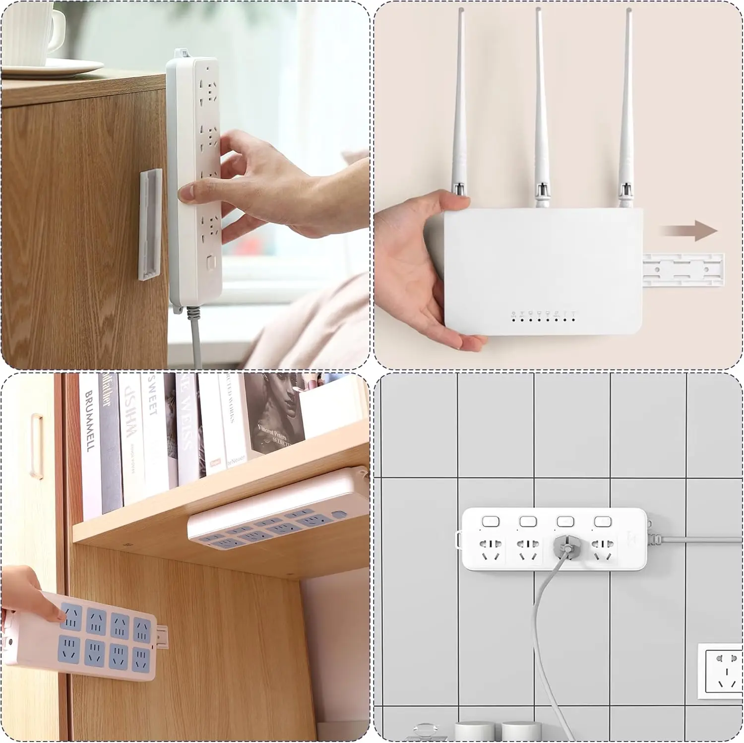 Power Strip Holder Self-Adhesive Desktop Socket Fixer Adhesive Punch-Free Socket Holder Cable Management Desktop Socket Fixer image 3