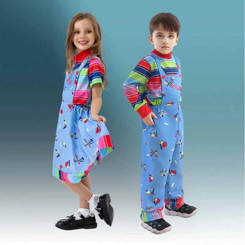 AA ★   Disfraces de Cosplay de Anime para niños, disfraz de novia de Chucky Cos, monos de terror para niñas y niños, monos para fiesta de Halloween, nuevo 2025