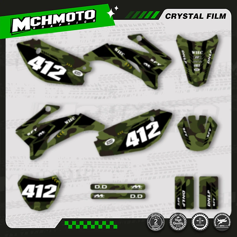 

MCHMFG Motorcycle Graphics Background Decal Stickers Kits For YAMAHA 2008 2009 2010-2021 TTR110 Number Name Custom