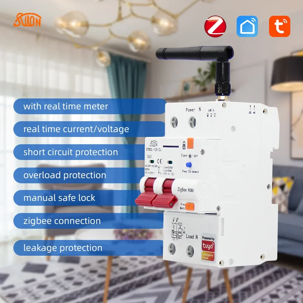 

Интеллектуальный автоматический выключатель Zigbee, статистика мощности, защита от утечек, пустой пульт дистанционного управления для мобильного телефона, граффити, приложение63A