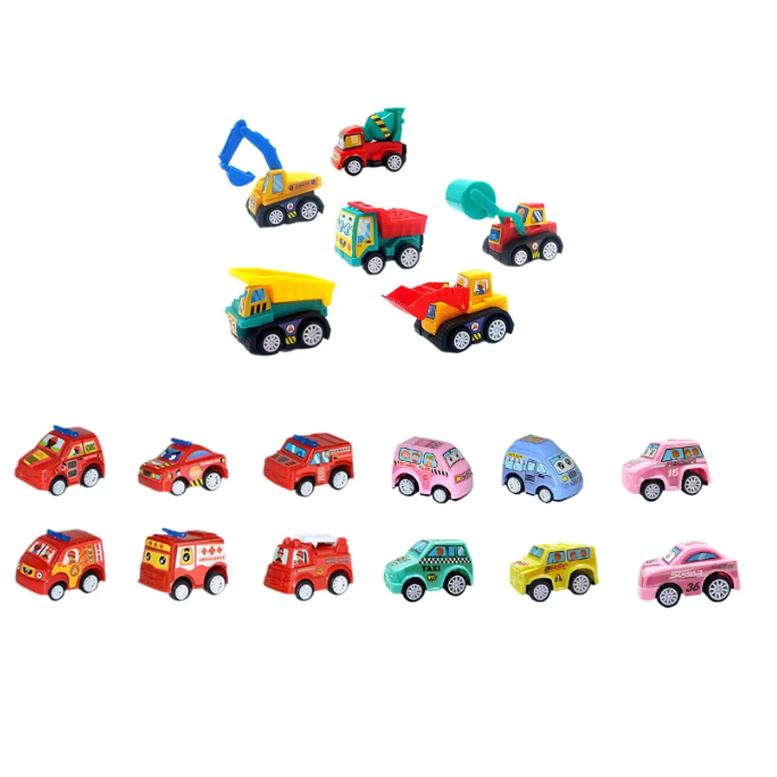 

6x Mini Pull Back Cars Realistic Creativity Cute Vehicles Set for Boys Gifts