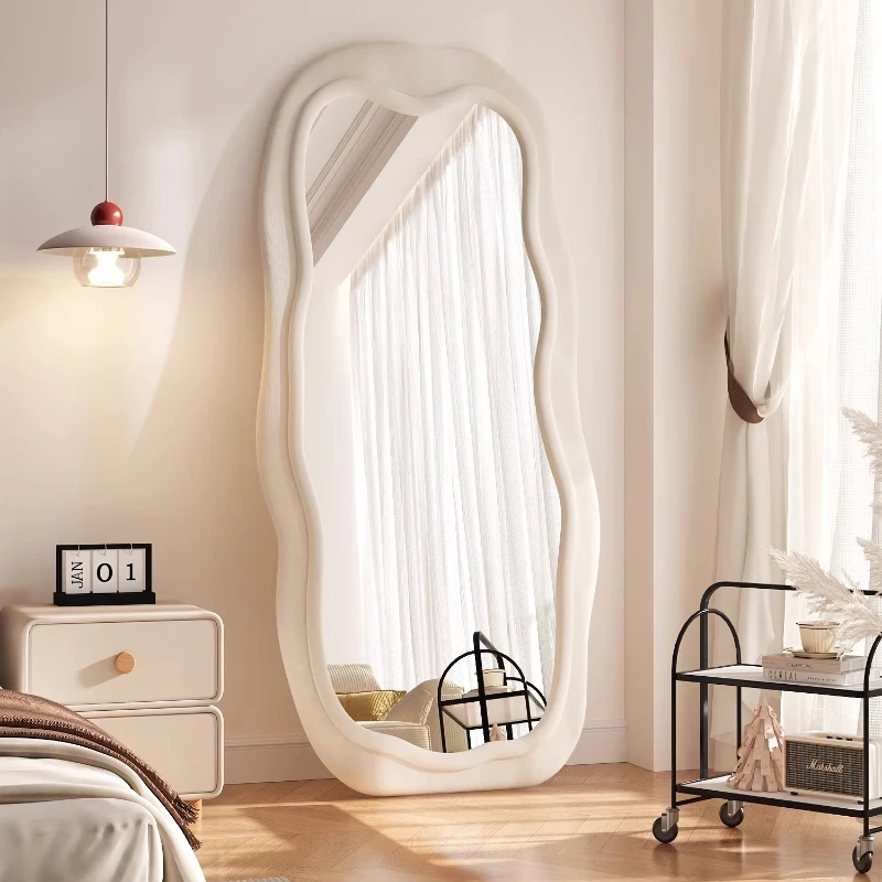 Cream wind creative full body mirror floor mirror household girls bedroom special-shaped full-length mirror