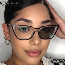 Cat Eye Photochromic Myopia Glasses Women 2023 Vintage Gray TR90 Computer Eyeglasses With Diopters -0.25 -1.75 -2.25 -3.75 -6.0