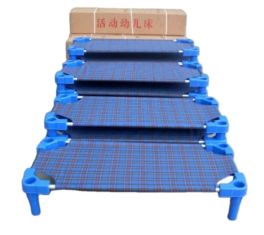 FOR Children Beds Manufacturer Top Cloth Kids Kindergarten School Stackable Children Daycare Cot Set Standard Bed