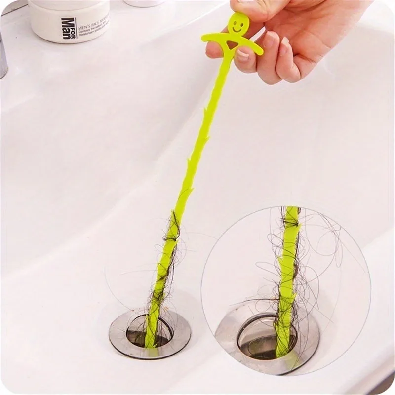 Smile Hair Catcher & Drain Clog Remover - أداة تنظيف خطاف الصرف الصحي البلاستيكي، لا حاجة للكهرباء لحوض الحمام/المطبخ