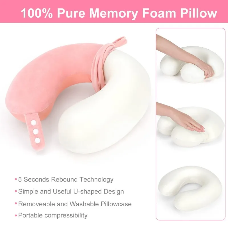 Multifunctional U-shaped Pillow Travel Neck Pillow Slow Rebound Memory Foam Car Airplane Sleep Pillow Head Support Soft Headrest