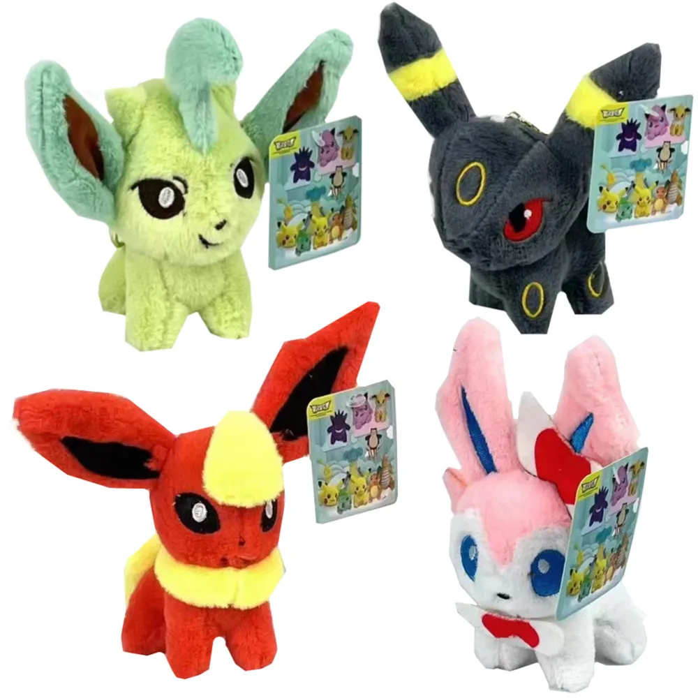 Pokemon Eevee Plush Keychain Doll Pendant Toy Pikachu Snorlax Yamper Sobble Umbreon Squirtle Vulpix Espeon Glaceon Kids Gifts