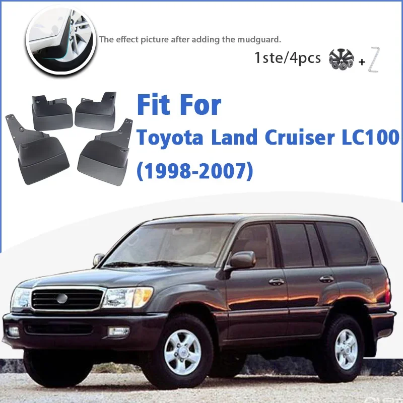 

Mudguard For Toyota Land Cruiser 100 LC100 FJ100 1998-2007 Front Rear 4pcs Mudflaps Mudguards Car Accessories Auto Styline