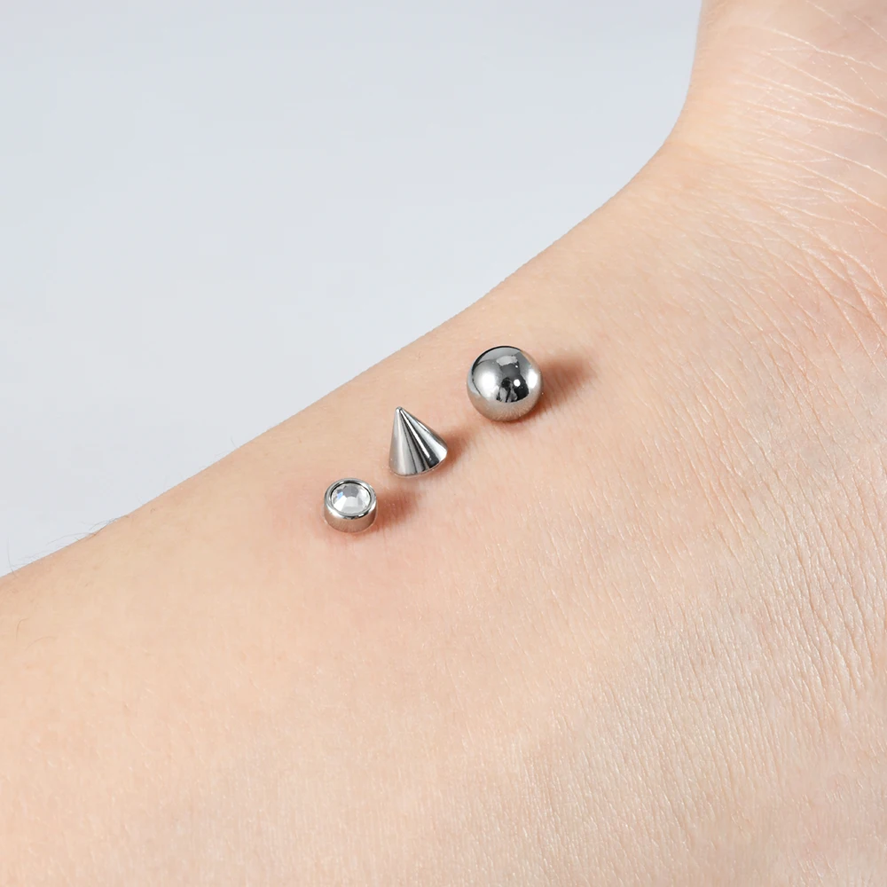 1 مجموعة فاسق وهمية الحاجب الدائري الأنف مسمار الشفاه Labret ترصيع فو البطن خواتم استبدال الكرة مخروط كريستال غير ثقب الجلد Ancho #2