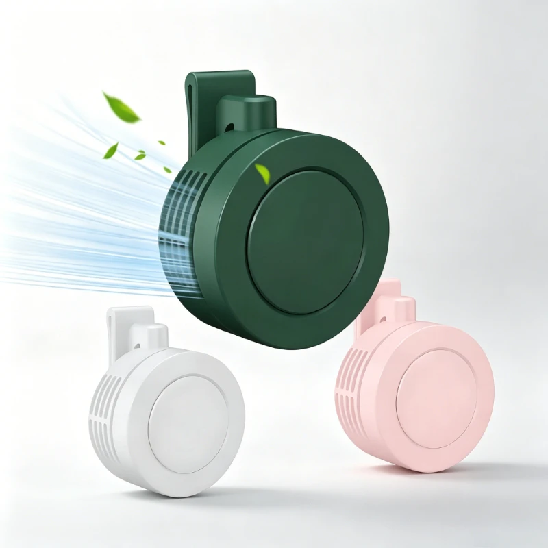 Image of Clip-on-Ventilator zum Umhängen, tragbar für den Hals und die Taille, ultra-leise, leistungsstarker Windgenerator, für Studentenwohnheime, luxuriös, USB-betrieben