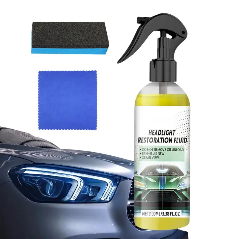 

Car Headlight Scratch Restoring Fluid Headlamp Polish Car Headlight Repair Fluid Long-Lasting Rinse-Free 100ml Restoring Liquid