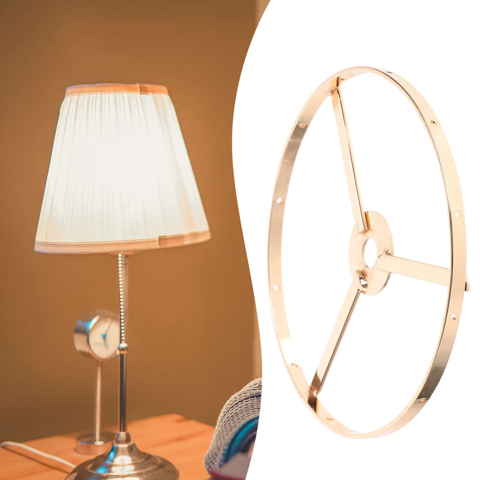 Lampshade Frame Ring DIY Iron Rust Resistant Lampshade Bracket for Table Ceiling Lamp E27 Socket Light Accessory Metal Lamp