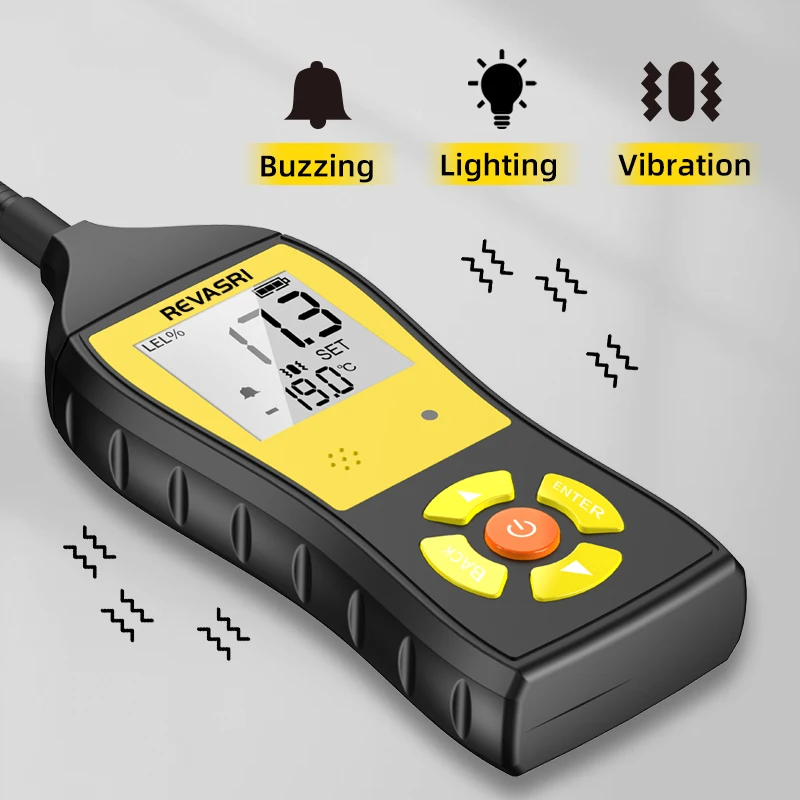 Combustible Gas Leak Detector Concentration Tester Gas leakage alarm for Methane,Natural Gas,LNG,LPG,Real-time Concentration