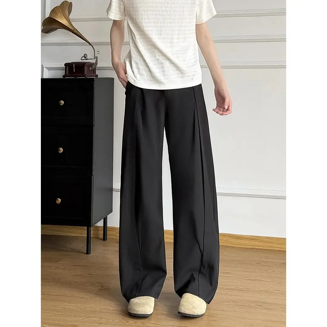 American Retro Wide Leg Casual Pants Spring New Loose Fit Straight Knife Pants Drapey West Pants Casual Business Style