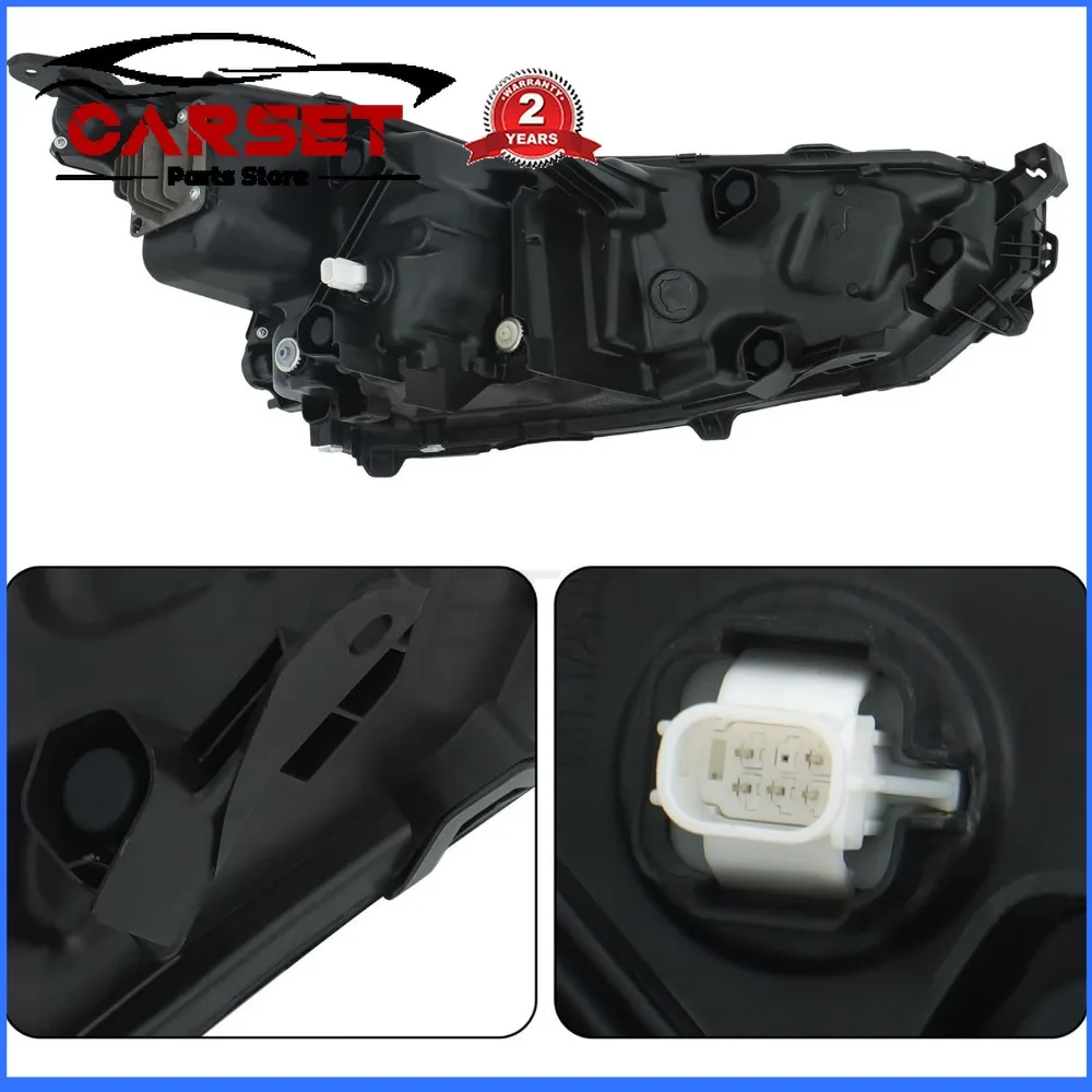 1 قطعة مجموعة المصابيح الأمامية LED مع DRL لتويوتا جراند هايلاندر 2024 2025 مجموعة المصابيح الأمامية الإسكان الأسود