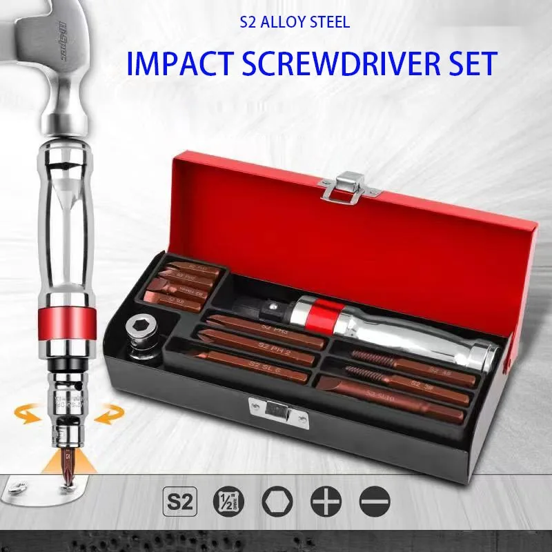 Professional Manual Screwdriver Household Cordless Screwdriver  DIY Impact Screwdriver Kit Nut Strike Impact Driver Tools