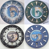 BOTIONI 33.5mm Watch Dial With beautiful map design,blue green black,luminous,fit NH35 movement,Watch Face,accessoy
