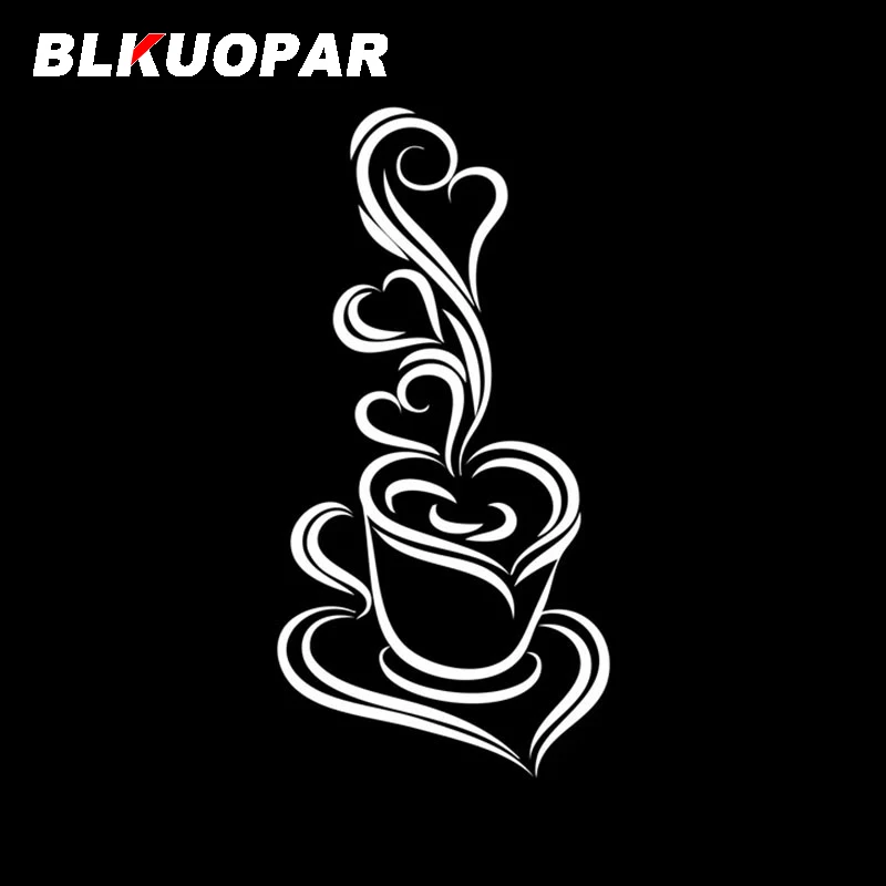 BLKUOPAR Love Coffee Cup Car Sticker Creative Sunscreen Decal Occlusion Scratch Bumper Windows Trunk Motorcycle Car Accessories