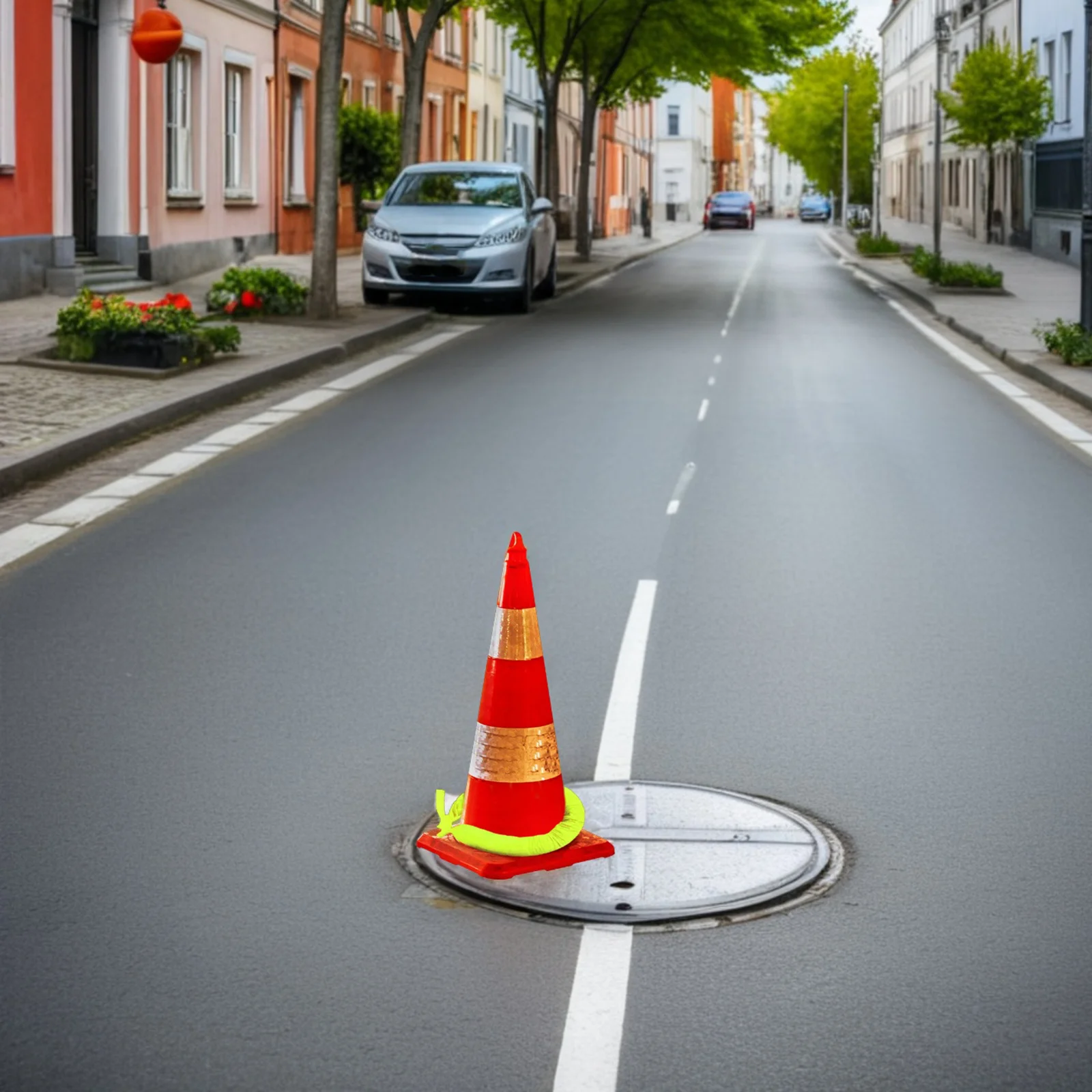 10Pcs Traffic Cone Weighted Bag Reflective Oxford Cloth Sandbag Anti Tip Cone Stabilizer Ring Base Weight for Road Construction