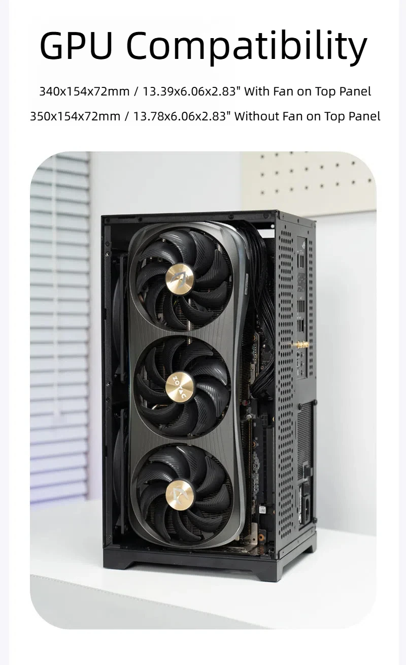 Caja ITX ShinySnake L400 Mesh: GPU de 12,1 L, 350 mm, fuente de