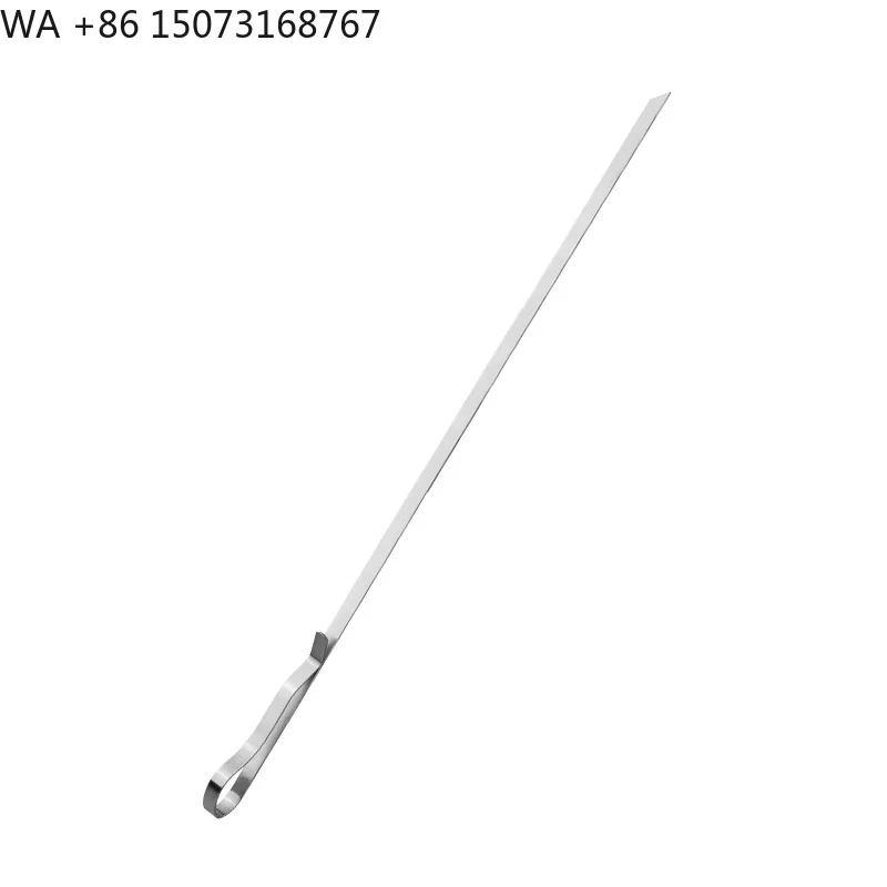 Cheap Wholesale Reusable Stainless Steel Flat Barbecue Skewers BBQ Grilling Accessories
