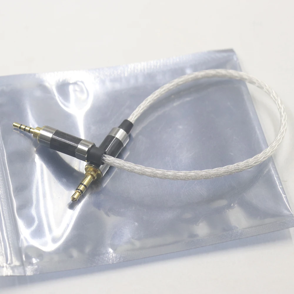 Cavo adattatore audio Haldane HIFI 16 core UPOCC singolo cristallo argento 2,5 mm TRRS maschio a 3,5 mm stereo maschio