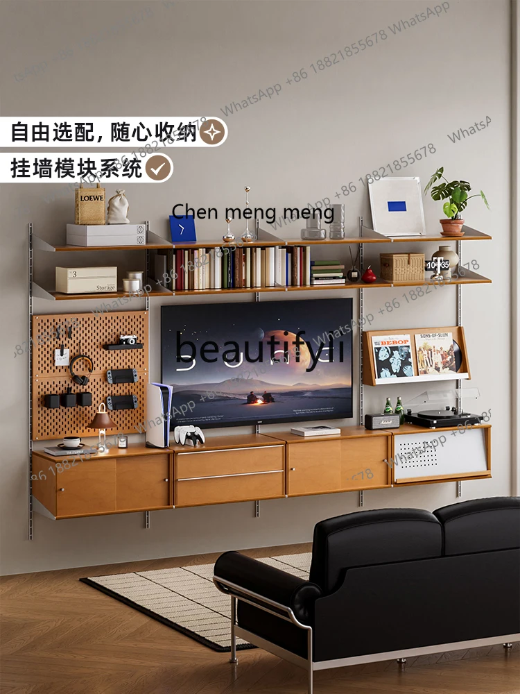 Multifunctional wall unit Retro system Shelf combination Bookshelf TV wall wall hanging cabinet  R