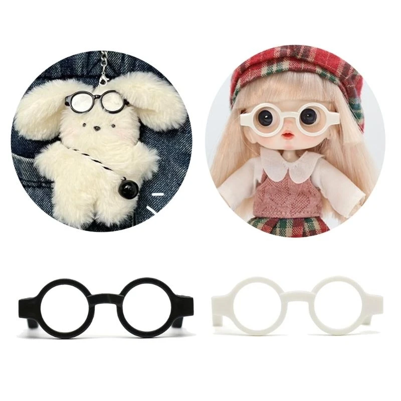 

5 x реквизит для кукольного домика, очки в черной оправе, миниатюрные кукольные домики, круглая квадратная оправа, очки, кукла