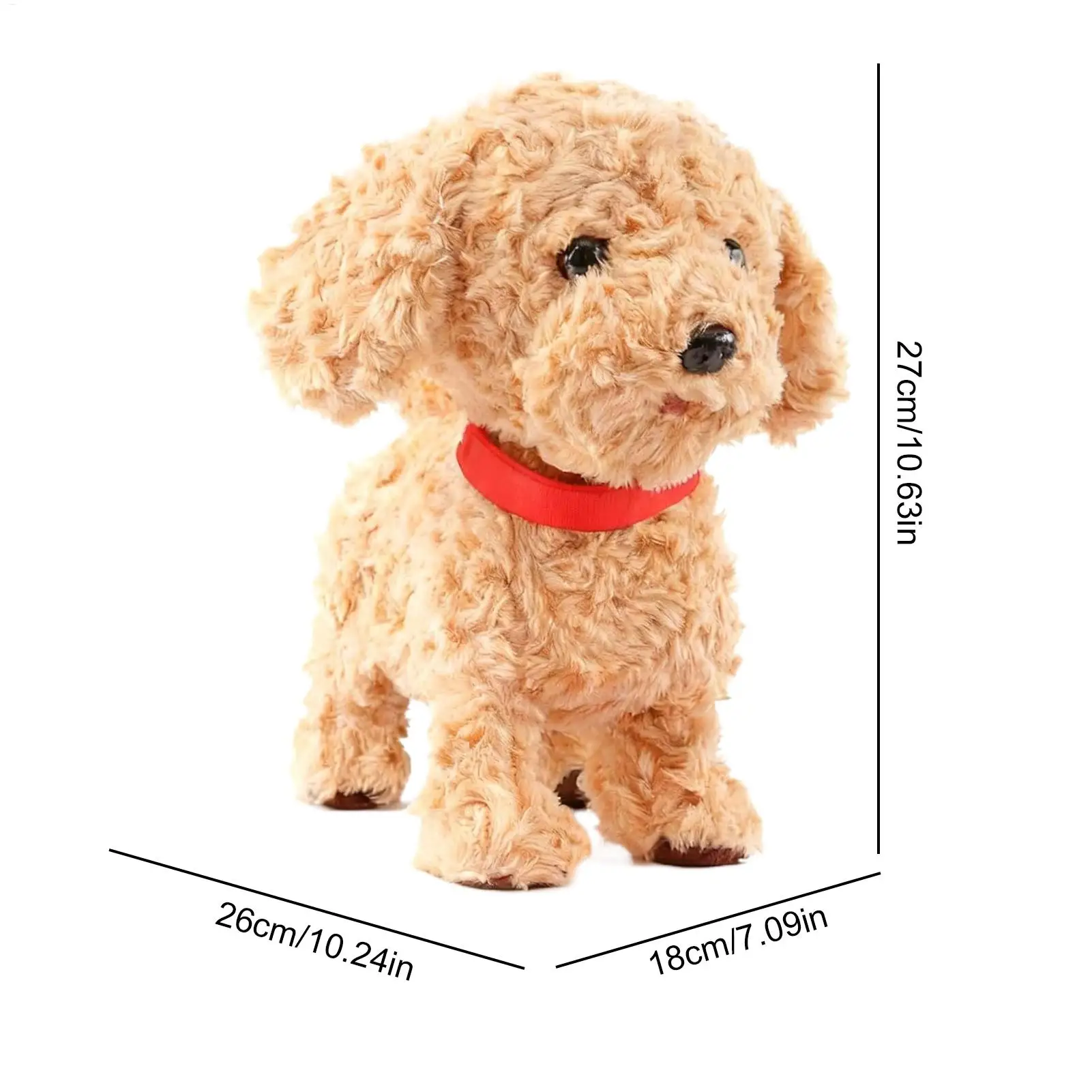 リアルなロボット犬ぬいぐるみ、ソフトでスマートなおもちゃ、タッチセンサーAIロボット犬、音声模倣機能付き、子供、男の子、女の子向け、新年、誕生日プレゼント