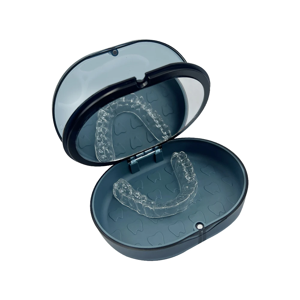 1Pcs 2 Layers Orthodontic Retainer Braces Storage Box With Mirror Magnetic Dental Teeth Cases Denture Box  Denture Cleaning Case