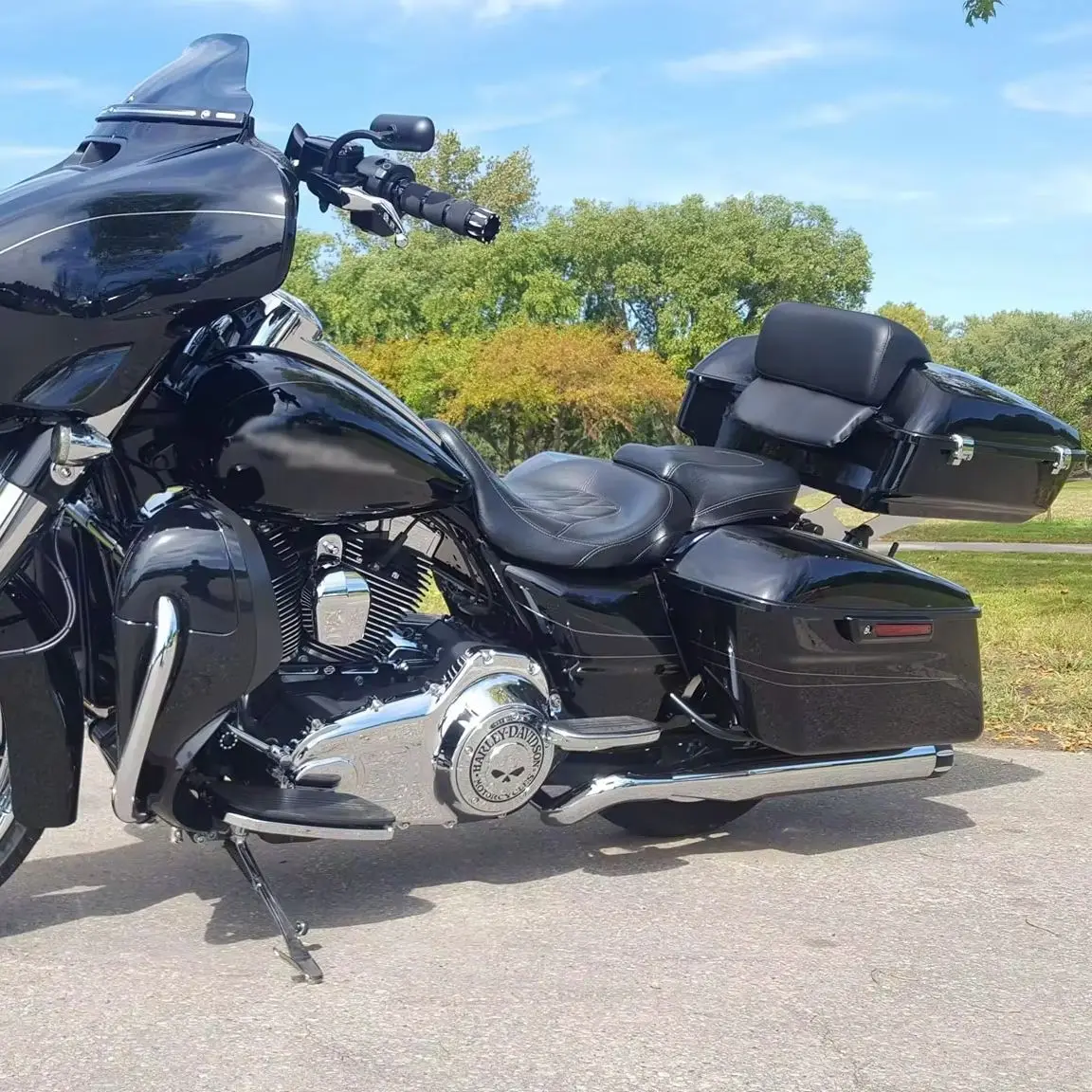 09-26 Black Latche Razor Tail Box Top Case Moto Tour Pak Pack for Harley Road Glide Street Glide Ultra Electra CVO FLHT FLHX