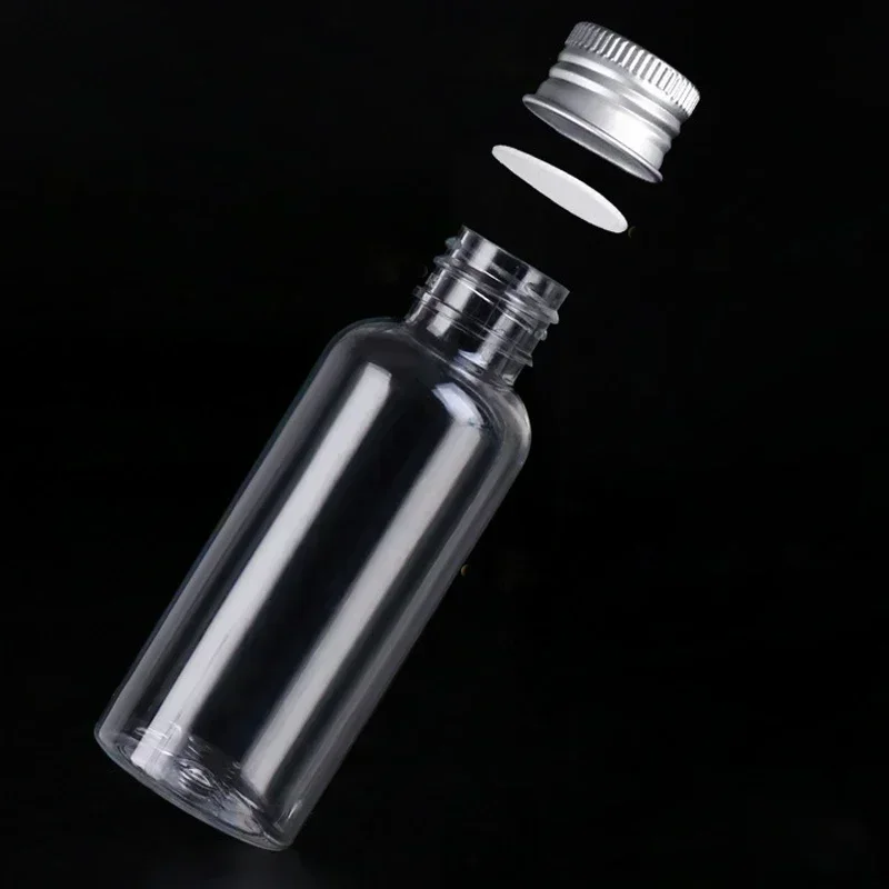 10Pcs Portable 5ml-250ML Clear Mini Plastic Sample Bottle With Aluminum Screw Lids Travel Cosmetic Containers For Lotion Water