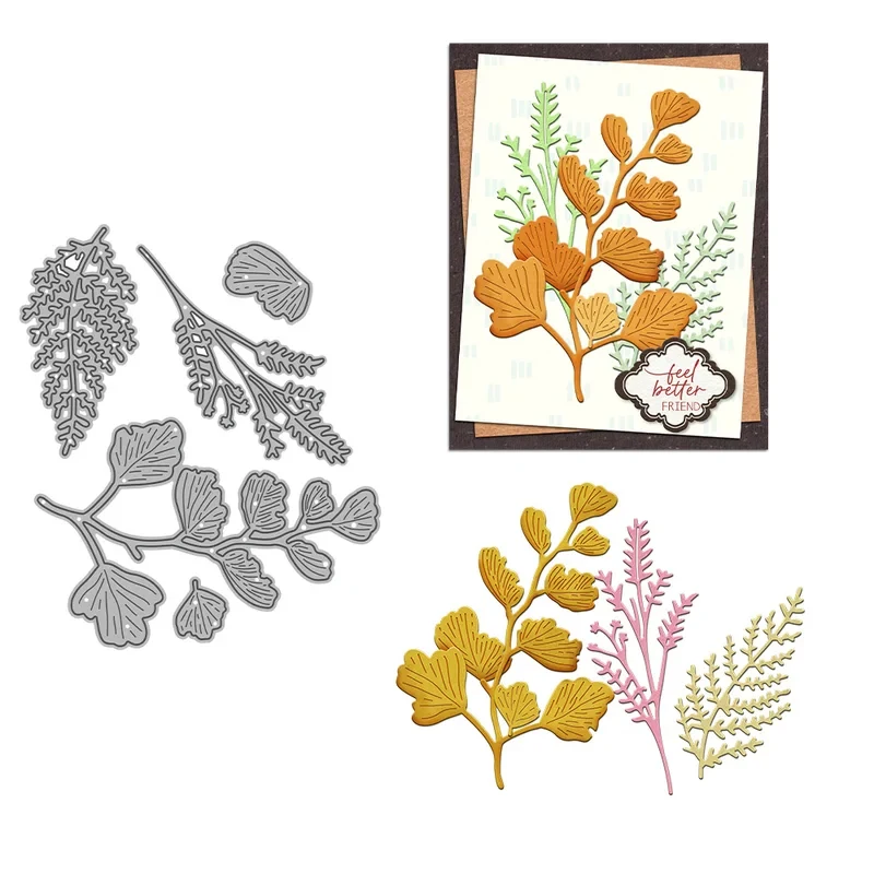 

Spring Day Leaves Cutting Dies DIY Scrapbooking Supplies Metal Dies Knife Mold For Card Making Albums Crafts Decor