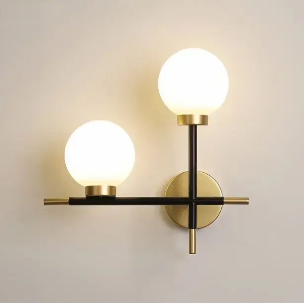 Scandinavische creatieve woonkamer stijl eenvoudige woonkamer slaapkamer nachtkastje achtergrond gangpad verlichting persoonlijkheid ronde LED-verlichting