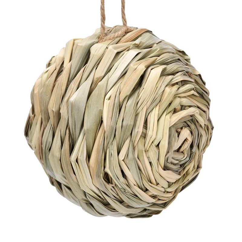 4Pack Hanging Bird Nest House For Outside,Hand Woven,Made Of Natural Grass For Gardens,Balconies,Tree Trunks