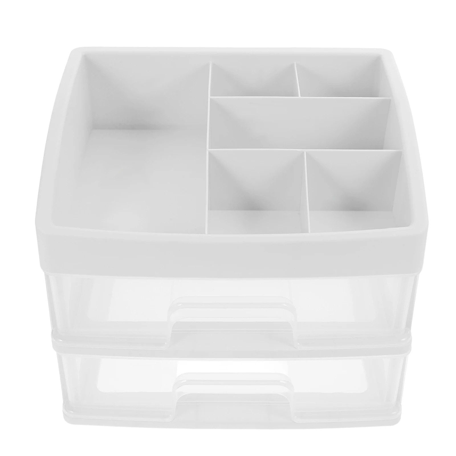 

White Plastic Drawer Makeup Box Boxes Organizer Desktop Storage Organiser