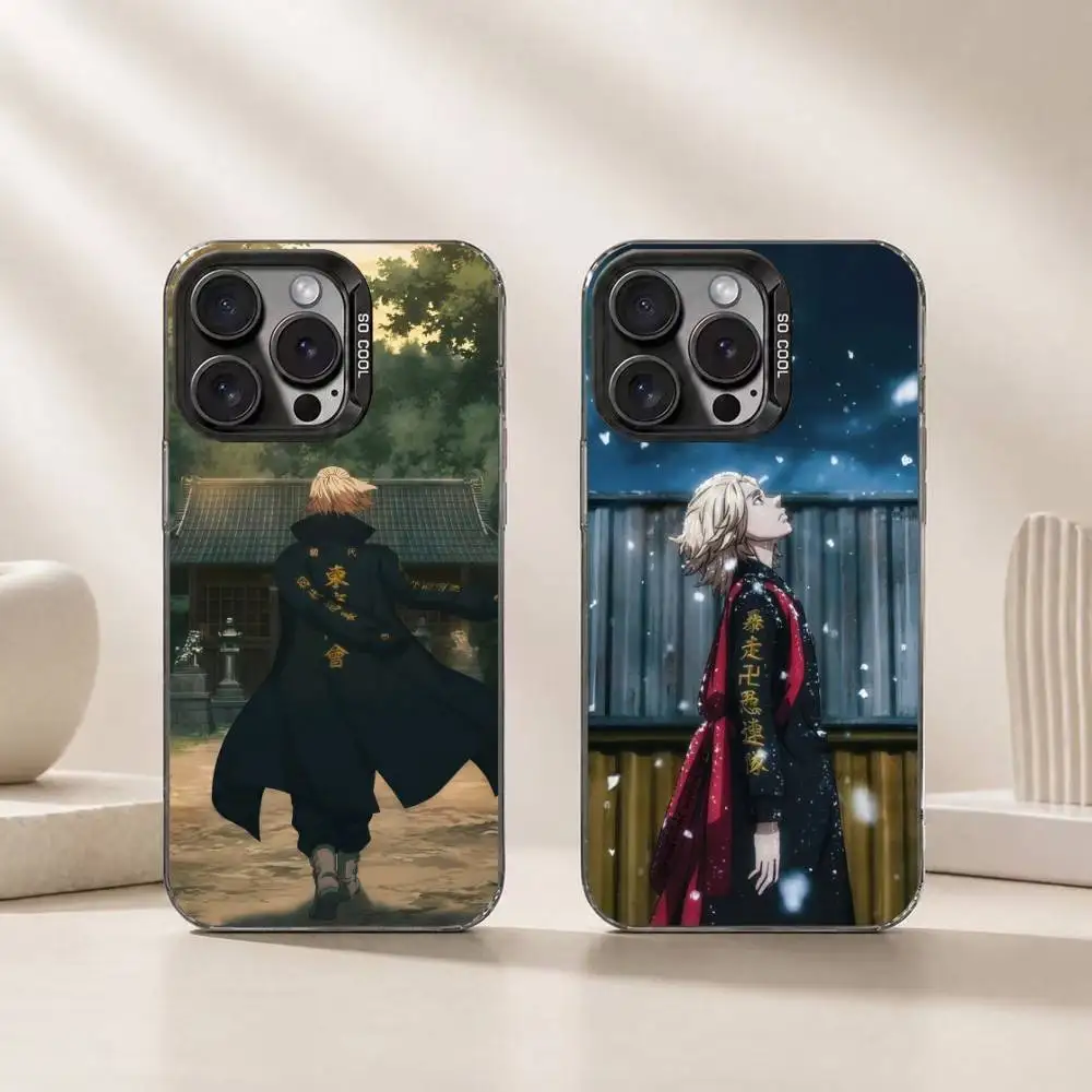 

Anime Tokyo M-Mikey Phone Case For iPhone 17,16,15,14,13,12,11 Plus,Pro Max,XS,Colored Silver Plated Inside Cover
