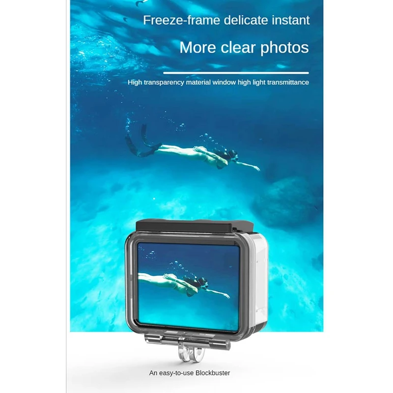 For Gopro Hero 8 Camera Waterproof Case Clear Portable Shell Camera Protection Case Diving Box Underwater Camera Accessories