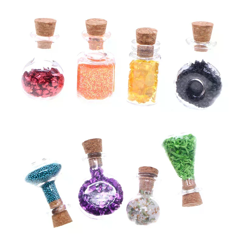 1Set 1:12 Dollhouse Miniature Simulation Magic Potion Ore Bottle Model Furniture Accessories For Doll House Decor Kids Toys Gift