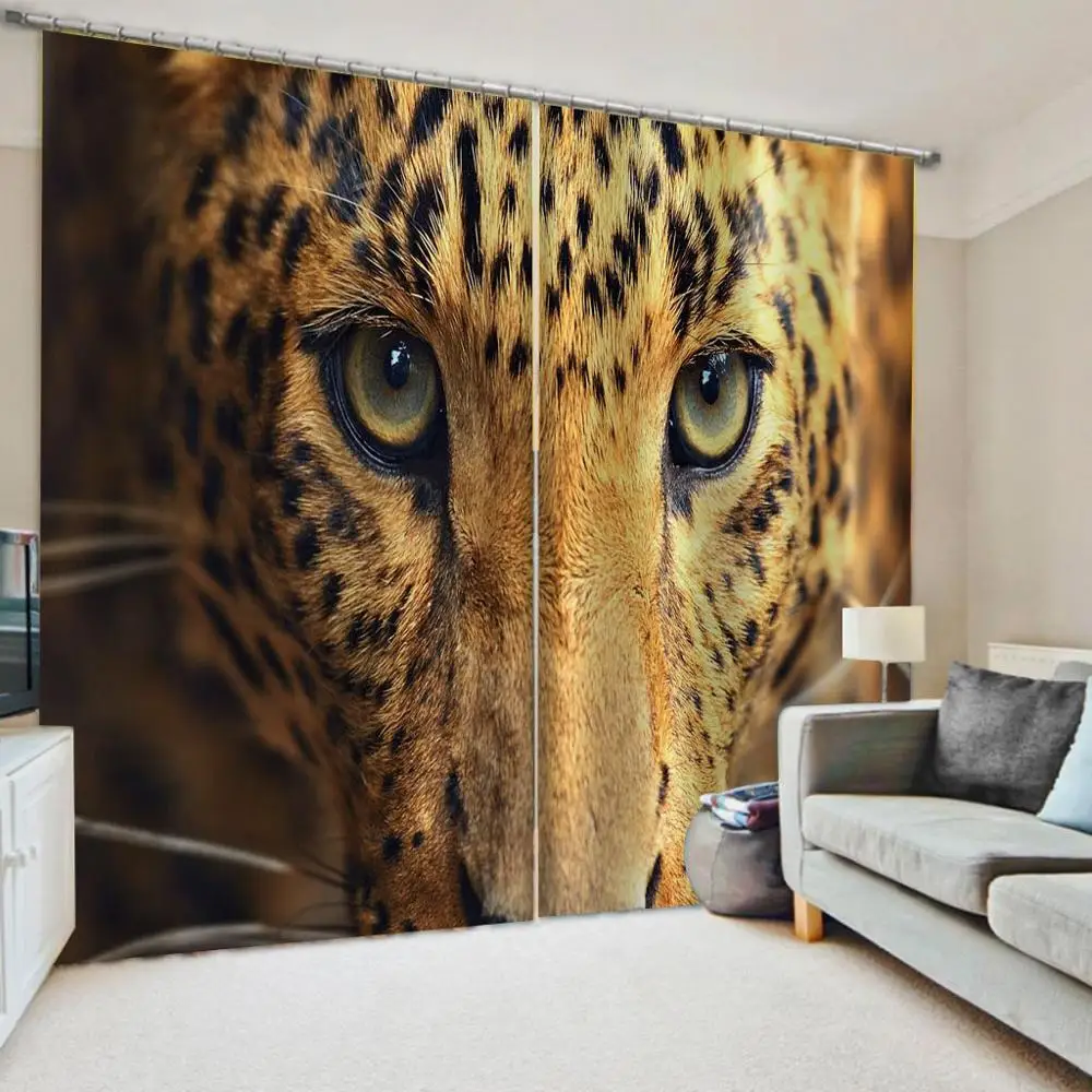 Blackout curtain brown tiger curtains 3D Curtains For Living room Bed room Office Hotel Home