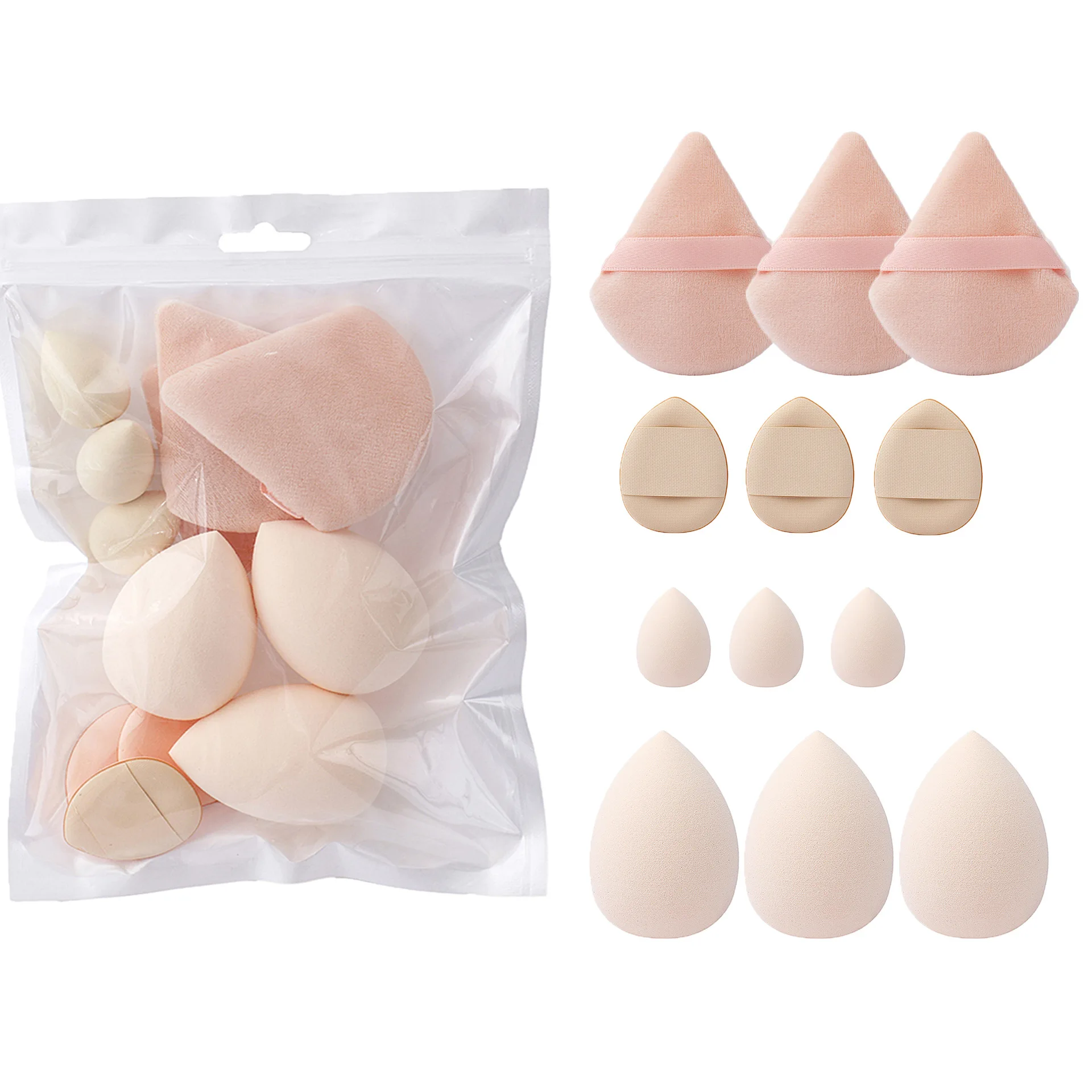 Solid Color 12-piece Powder Puff Set Beauty Makeup Egg Thumb Powder Puff Cotton Mini Powders Puffs Soft Makeups Eggs Sets