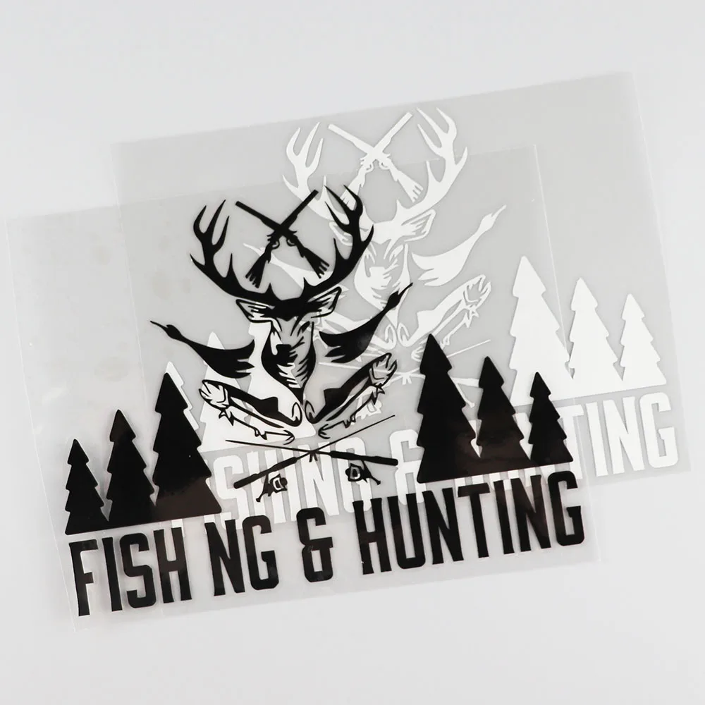 YJZT  Fishing Hunting Shop Hunter Fisherman Vinyl Car Stickers Decals S4-0084