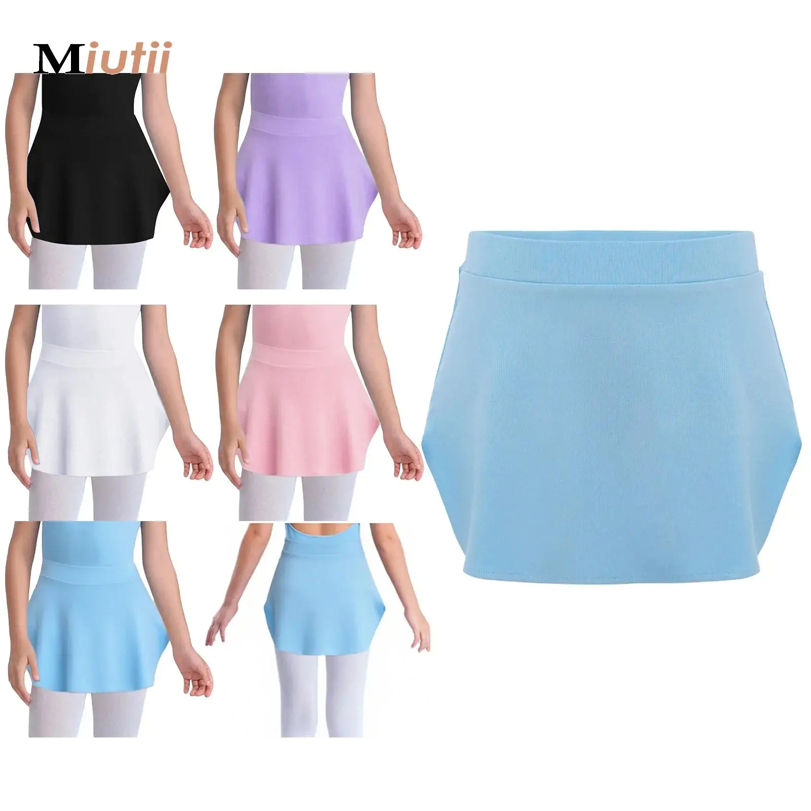 

Girls Ballet Skirt Elastic Waistband Side Split Short Dance Skirt Soft Mesh Elastic Skirt for Kids Ballet Tutu Skirt